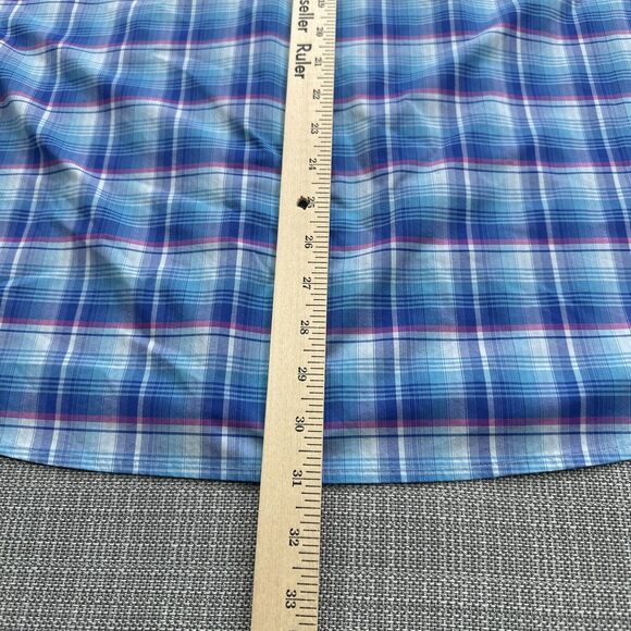 Tommy Bahama Shirt Mens XXL Blue Plaid The Siesta Key Nylon Stretch Lightweight - Picture 8 of 8
